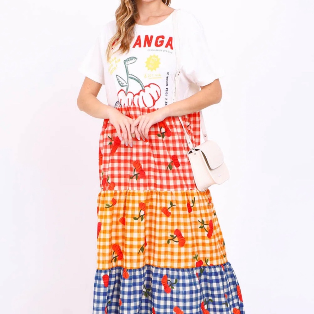 Farm Rio Midi silk pitanga farm dress. Size small.